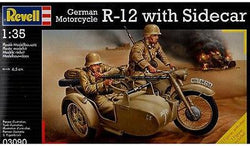 German Motorcycle R-12 with sidecar pienoismalli
