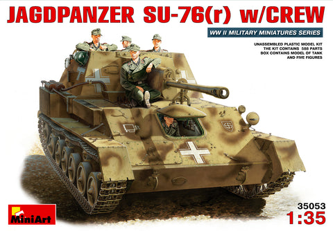 Jagdpanzer su-76(r)w/Crew pienoismalli