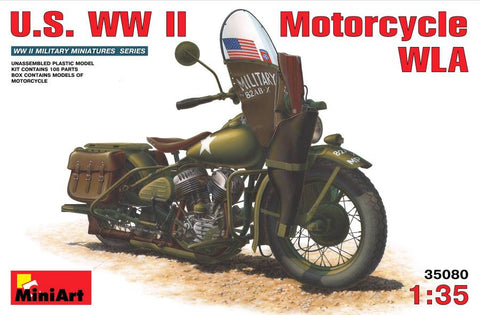 U.S. WW II Motorcycle WLA pienoismalli